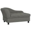 PawHut Elevated Dog Sofa Pet Bed with Storage Soft Cushion for Small Medium Dogs Gray