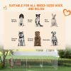 PawHut 20' x8' Dog Kennel Outdoor for All Breed Dogs with Waterproof UV Resistant Roof, Silver